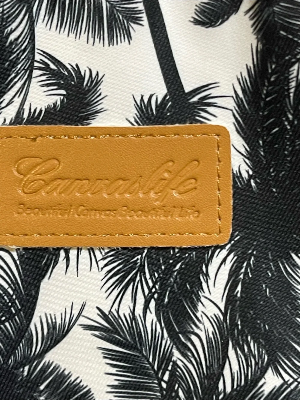Canvaslife Messenger Bag /Black & White Palm Tree Print
